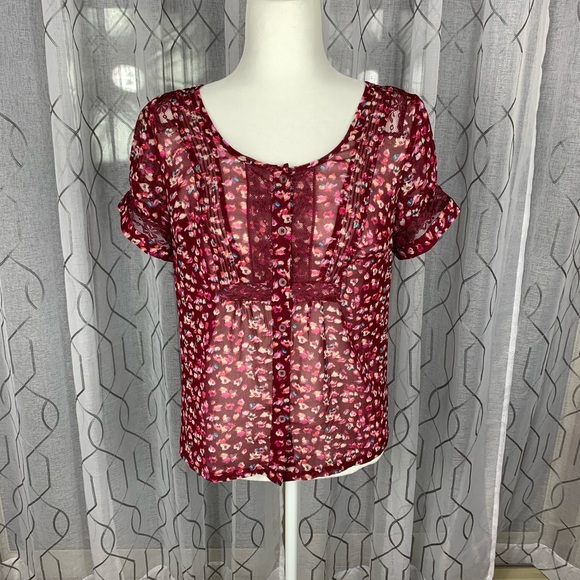 American Eagle Outfitters Tops - American Eagle Sheer Floral Top Small